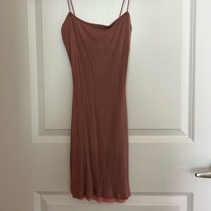 Windsor Ribbed Mini Dress - Mauve